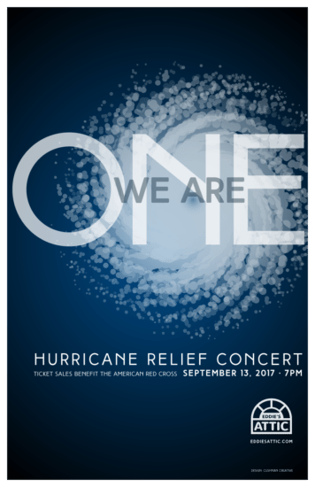 Eddie's Attic We Are One Hurricane Relief Concert Poster